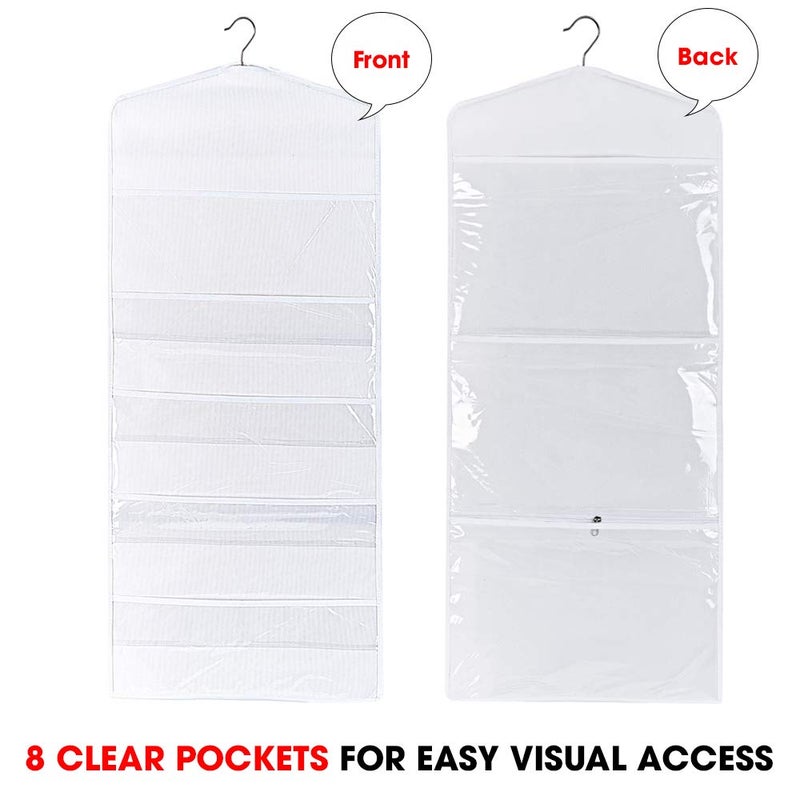 Primode Gift Bag and Tissue Paper Storage, Hanging Organizer with Multiple Front and Back Pockets Double Sided, Organize Gift Wrap and Paper Bags 38 x 16 Inch (White) - Image 2